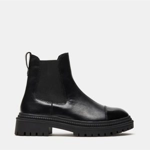 Steve Madden MAYSLIE BLACK LEATHER Chelsea Boots Size 8.5
